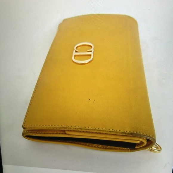 💝 Auth Christian Dior Wallet Yellow Leather 💝 - Picture 4 of 8